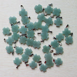 Green Aventurine Stone Cross Pendant 20mm for DIY Jewelry 30pcs