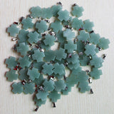 Green Aventurine Stone Cross Pendant 20mm for DIY Jewelry 30pcs