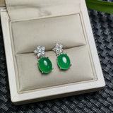 Green Chalcedony Earrings 925 Sterling Silver Special Promotion
