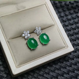 Green Chalcedony Earrings 925 Sterling Silver Special Promotion