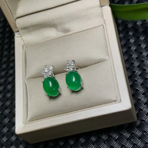 Green Chalcedony Earrings 925 Sterling Silver Special Promotion