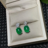 Green Chalcedony Earrings 925 Sterling Silver Special Promotion