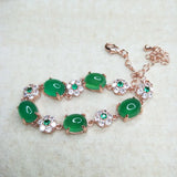Green Chalcedony Crystal Bracelet Fine Jewelry