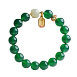 Green Chalcedony Beads Bracelet Classic Charm Bangle Jewelry