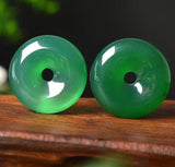 Green Chalcedony Ice Type Safe Buckle Pendant