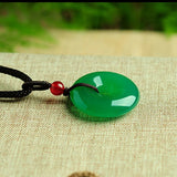 Green Chalcedony Safety Buckle Pendant for Men and Women