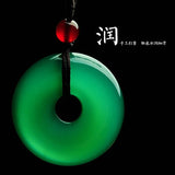 Green Chalcedony Safety Buckle Pendant for Men and Women
