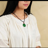 Green Chalcedony Safety Buckle Pendant for Men and Women