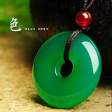 Green Chalcedony Safety Buckle Pendant for Men and Women
