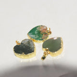 Natural Green Chrysoprase Heart Pendant for Women - Raw Stone Point Amulet