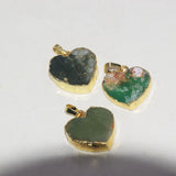 Natural Green Chrysoprase Heart Pendant for Women - Raw Stone Point Amulet