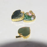 Natural Green Chrysoprase Heart Pendant for Women - Raw Stone Point Amulet
