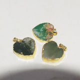 Natural Green Chrysoprase Heart Pendant for Women - Raw Stone Point Amulet