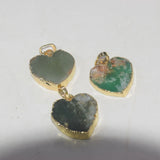 Natural Green Chrysoprase Heart Pendant for Women - Raw Stone Point Amulet
