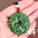 Hand-Carved Jade Tiger Pixiu Pendant Necklace