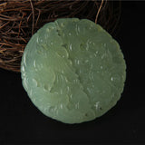 Natural Green Jade Dragon Pendant Necklace Hand-Carved Jadeite Jewelry