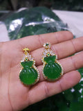Green Jade Pendant with 925 Silver Necklace - Agate Blessing Pendant