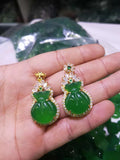 Green Jade Pendant with 925 Silver Necklace - Agate Blessing Pendant