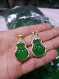 Green Jade Pendant with 925 Silver Necklace - Agate Blessing Pendant