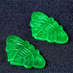 Genuine Green Jadeite Butterfly Pendant Earring DIY Set