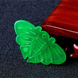 Genuine Green Jadeite Butterfly Pendant Earring DIY Set