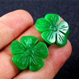 Handcarved Green Jadeite Flower Beads for DIY Jade Accessories