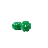 Natural Green Jadeite Handcarved Melon Shape DIY Jade Jewelry