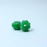 Natural Green Jadeite Handcarved Melon Shape DIY Jade Jewelry