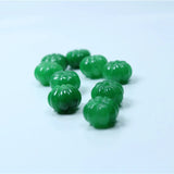 Natural Green Jadeite Handcarved Melon Shape DIY Jade Jewelry