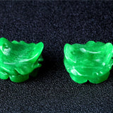 Natural Green Jadeite Handcarved Rose DIY Pendant Ring Jade Accessories
