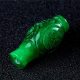 Natural Green Jadeite Vase Pendant Earrings Accessories Set for Women