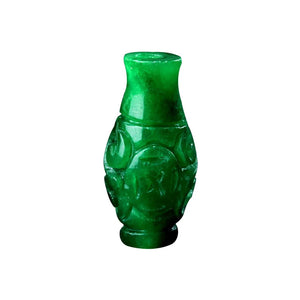 Natural Green Jadeite Vase Pendant Earrings Accessories Set for Women