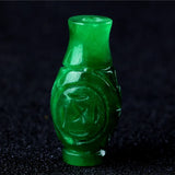 Natural Green Jadeite Vase Pendant Earrings Accessories Set for Women