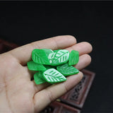 Green Jadeite Leaf Pendant DIY Real Jade Earring Accessories Beads