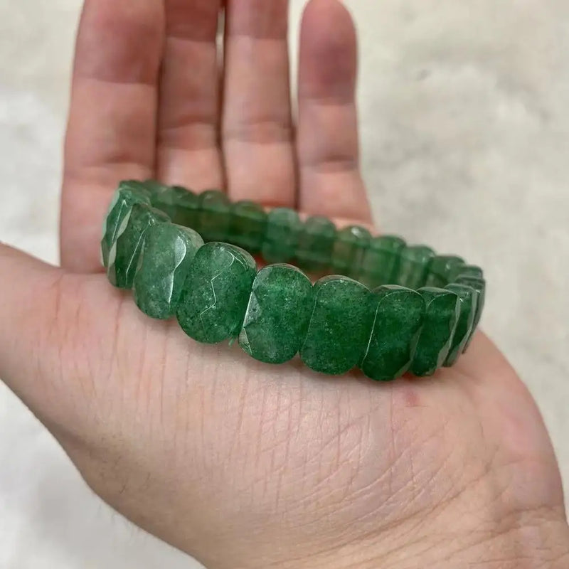 Green Strawberry Quartz Gemstone Bracelet