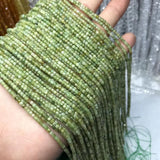 Natural Green Tourmaline 2-2.5mm Cube Faceted Beads for Jewelry Making