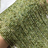 Natural Green Tourmaline 2-2.5mm Cube Faceted Beads for Jewelry Making
