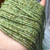 Natural Green Tourmaline 2-2.5mm Cube Faceted Beads for Jewelry Making