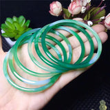 Hand-Carve Green Agate Round 58-60mm Bracelet Jewelry Men Women Luck
