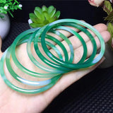 Hand-Carve Green Agate Round 58-60mm Bracelet Jewelry Men Women Luck