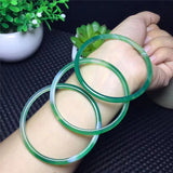 Hand-Carve Green Agate Round 58-60mm Bracelet Jewelry Men Women Luck