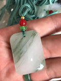 Natural He Tian Jade Hand-Carved Jadeite Pendant Necklace