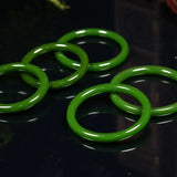 Hetian Green Jade Round Bar Bangle Bracelet Women