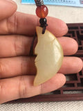 Hand-Carved Hetian Jade Fish Pendant Necklace