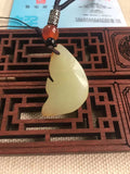 HandCarved Hetian Jade Fish Pendant Necklace