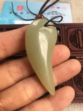 HandCarved Hetian Jade Fish Pendant Necklace Men Women