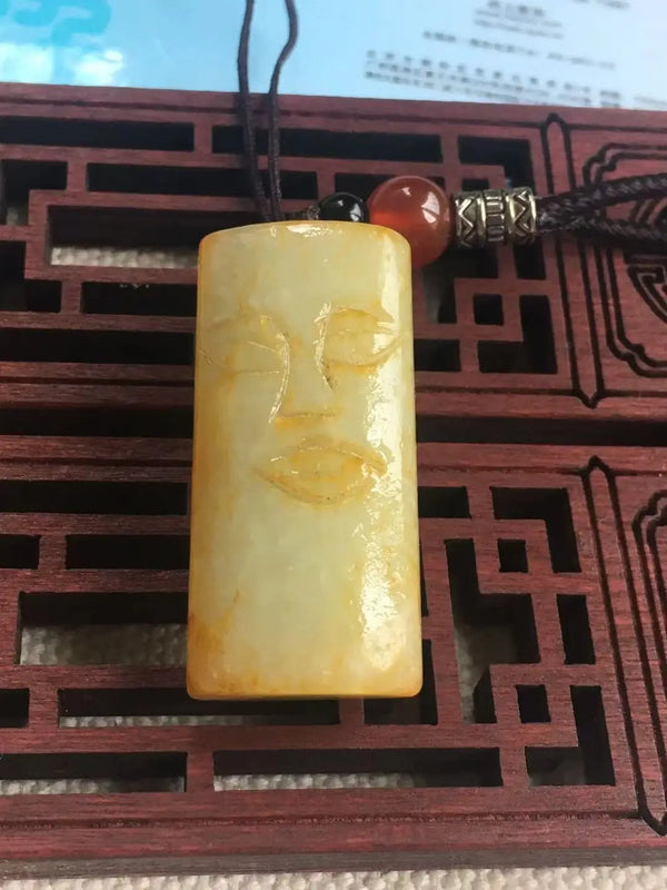 HandCarved Hetian Jade Pendant Necklace Jewelry
