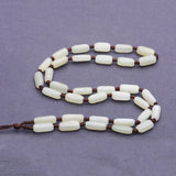 Natural Hetian Jade Beads Lanyard Necklace Retro Jewelry for Women Men