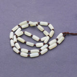 Natural Hetian Jade Beads Lanyard Necklace Retro Jewelry for Women Men