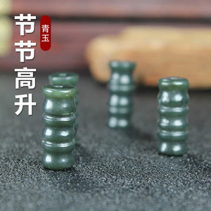 Hetian Jade Bamboo Joint DIY Pendant Earring Jade Accessories